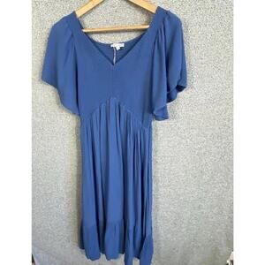 Baltic Born Maxi Dress Women’s L Smocked Whisper Blue Lined Whimsical Fairy